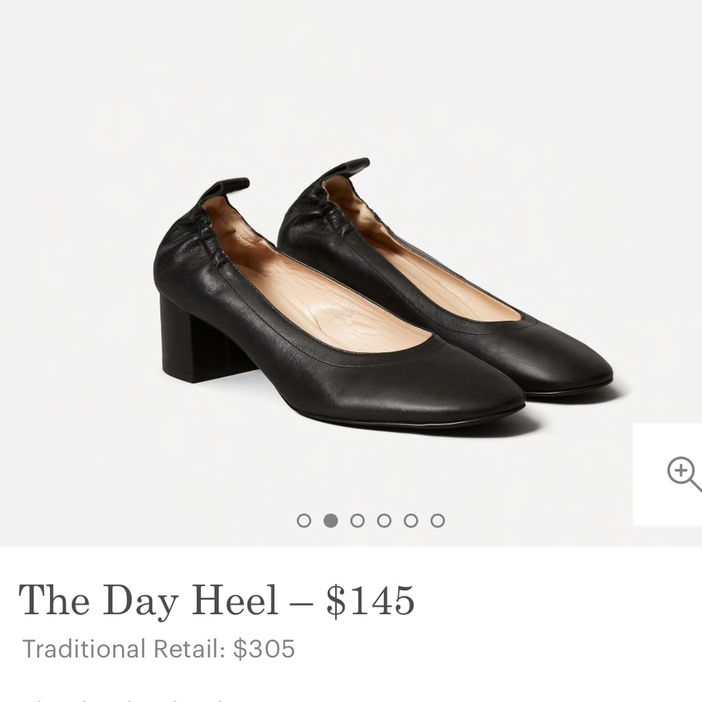 Everlane Day Heel Black Leather EUC